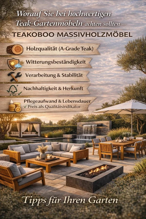 Kaufberatung: Worauf Sie bei hochwertigen Teak-Gartenmöbeln achten sollten