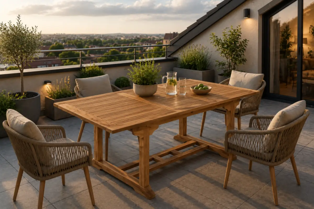 Ausziehbarer Gartentisch Rovello Rechtckig