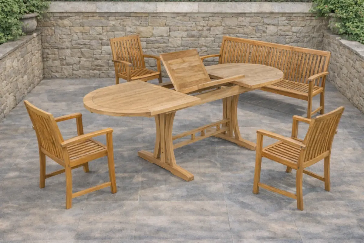 Ausziehbarer Gartentisch Sumba Oval 