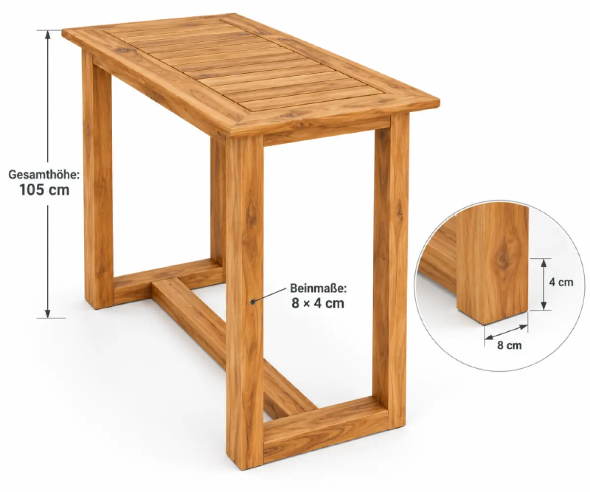 Bartisch Lena aus Teakholz
