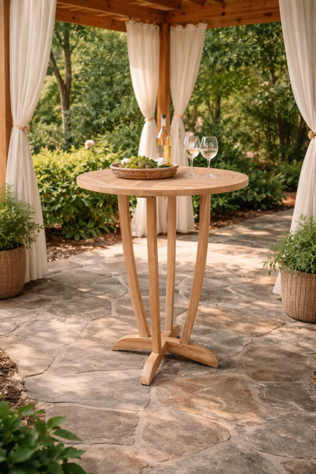 Bartisch Rund aus Teakholz Damla