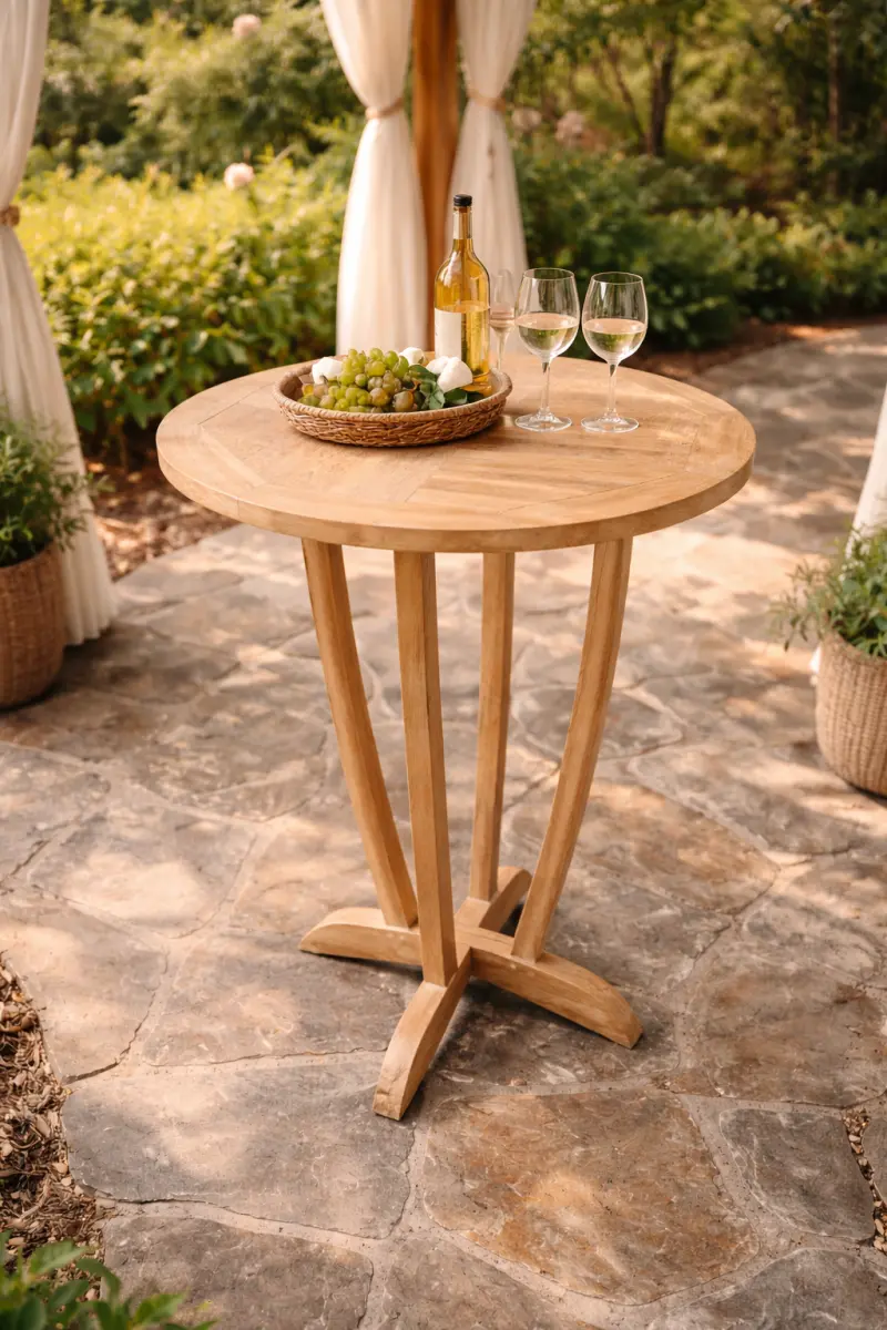 Bartisch Rund aus Teakholz Damla