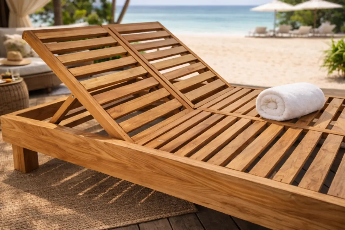 Doppelliege Moli aus Teakholz