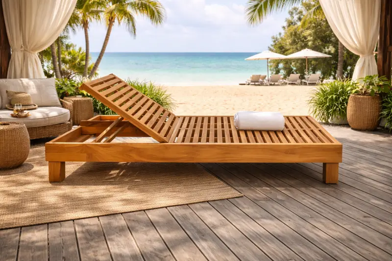Doppelliege Moli aus Teakholz