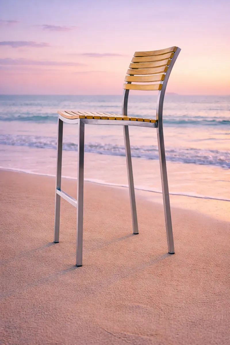 Garten Barstuhl aus Teakholz Memory