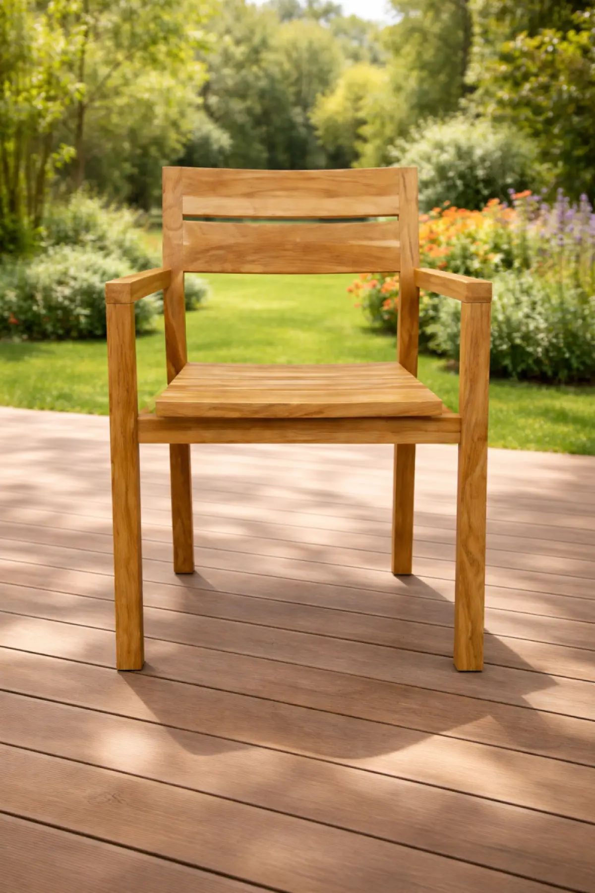 Garten Stapelstuhl aus Teakholz Abula