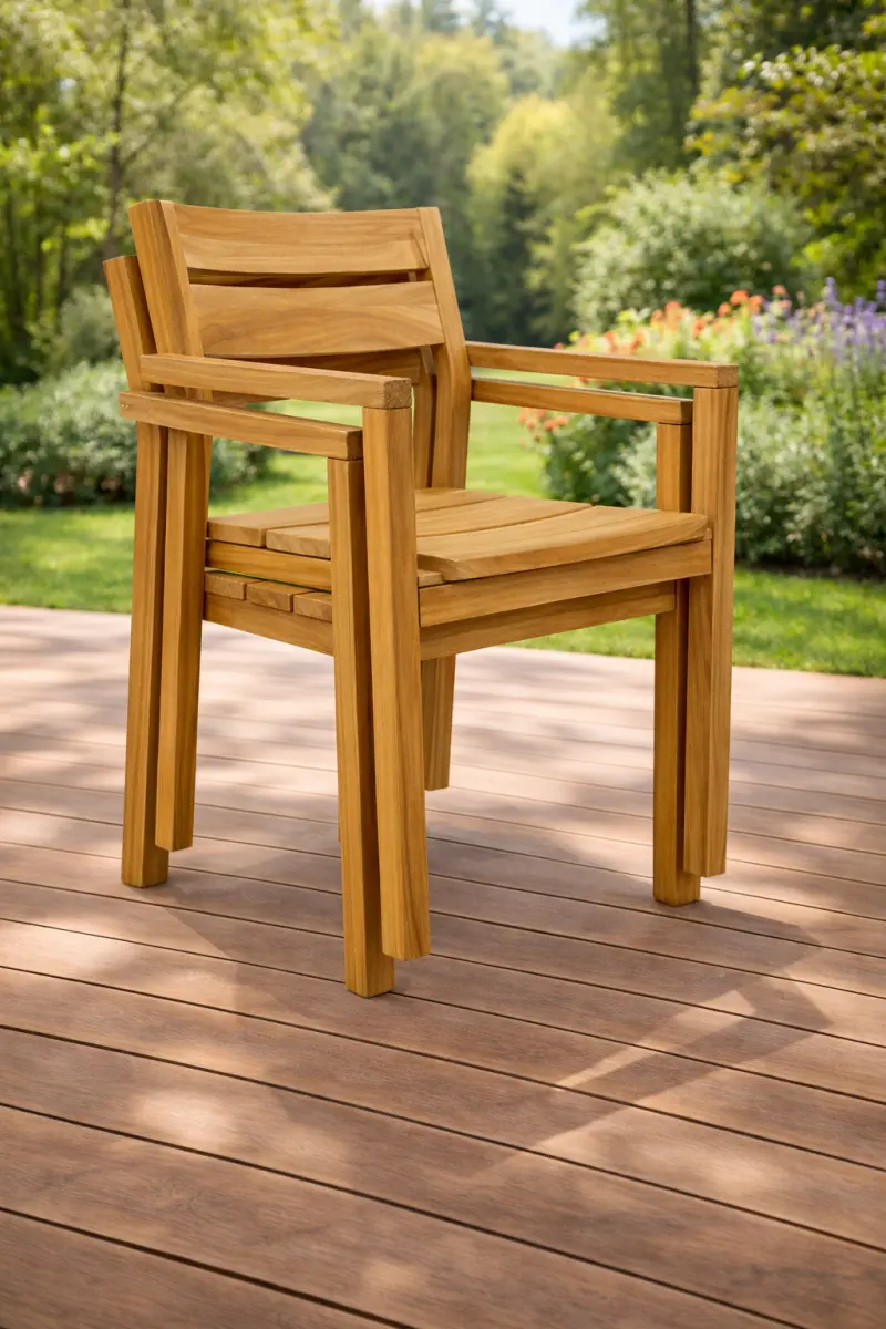 Garten Stapelstuhl aus Teakholz Abula