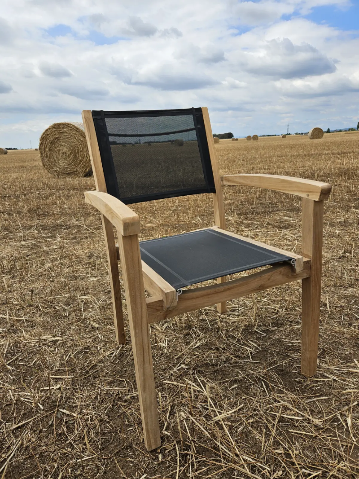 Garten Stapelstuhl aus Teakholz Hugo Schwarz