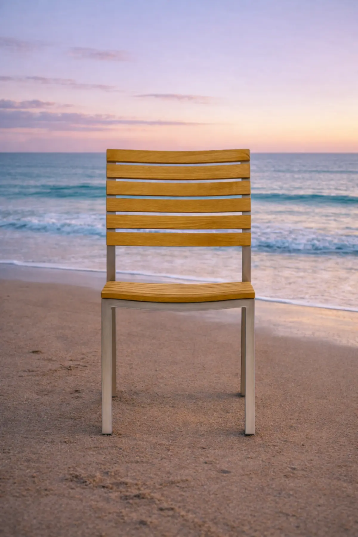 Garten-Stapelstuhl aus Teakholz Memory ohne Armlehne 