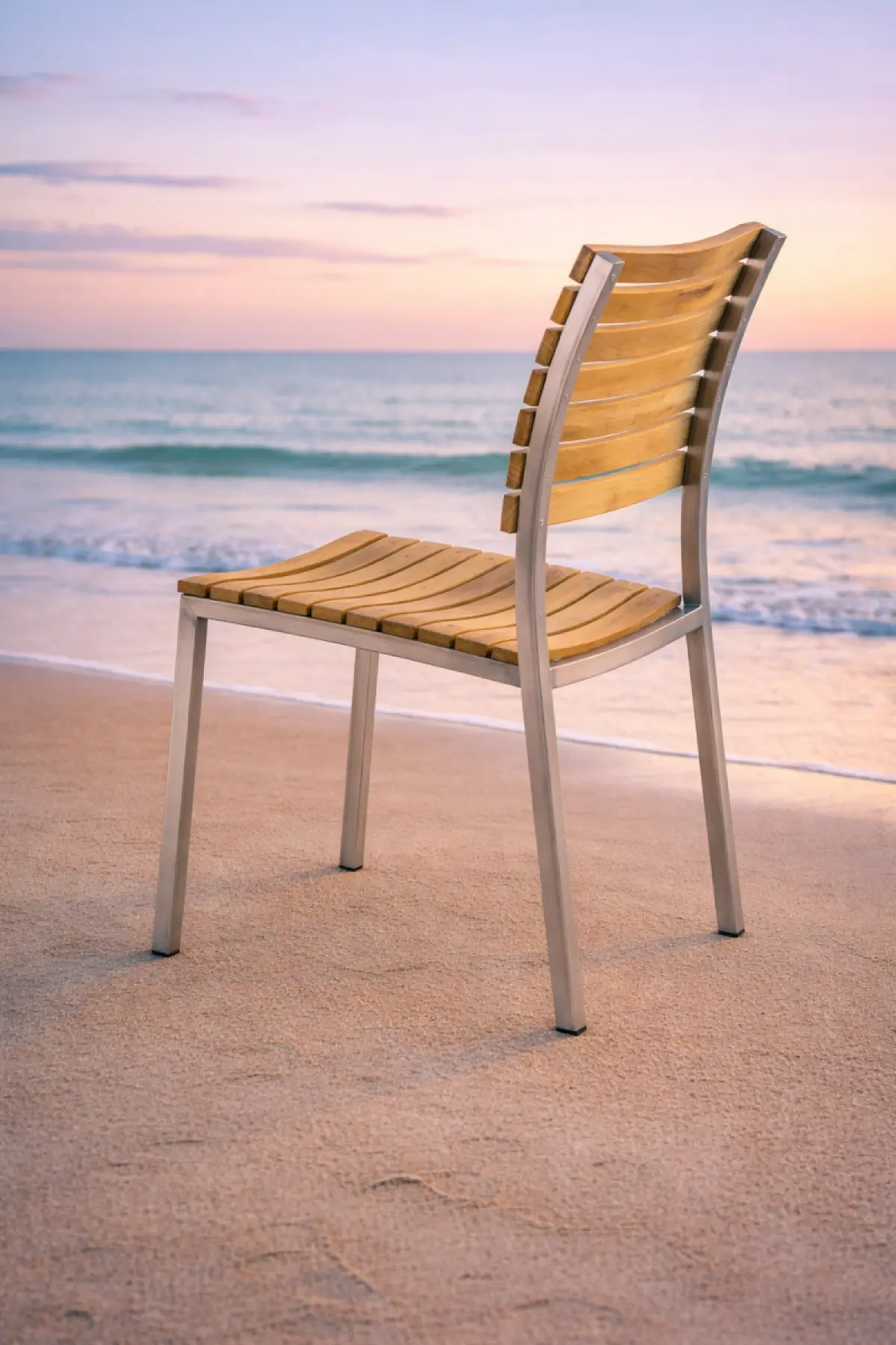 Garten-Stapelstuhl aus Teakholz Memory ohne Armlehne 