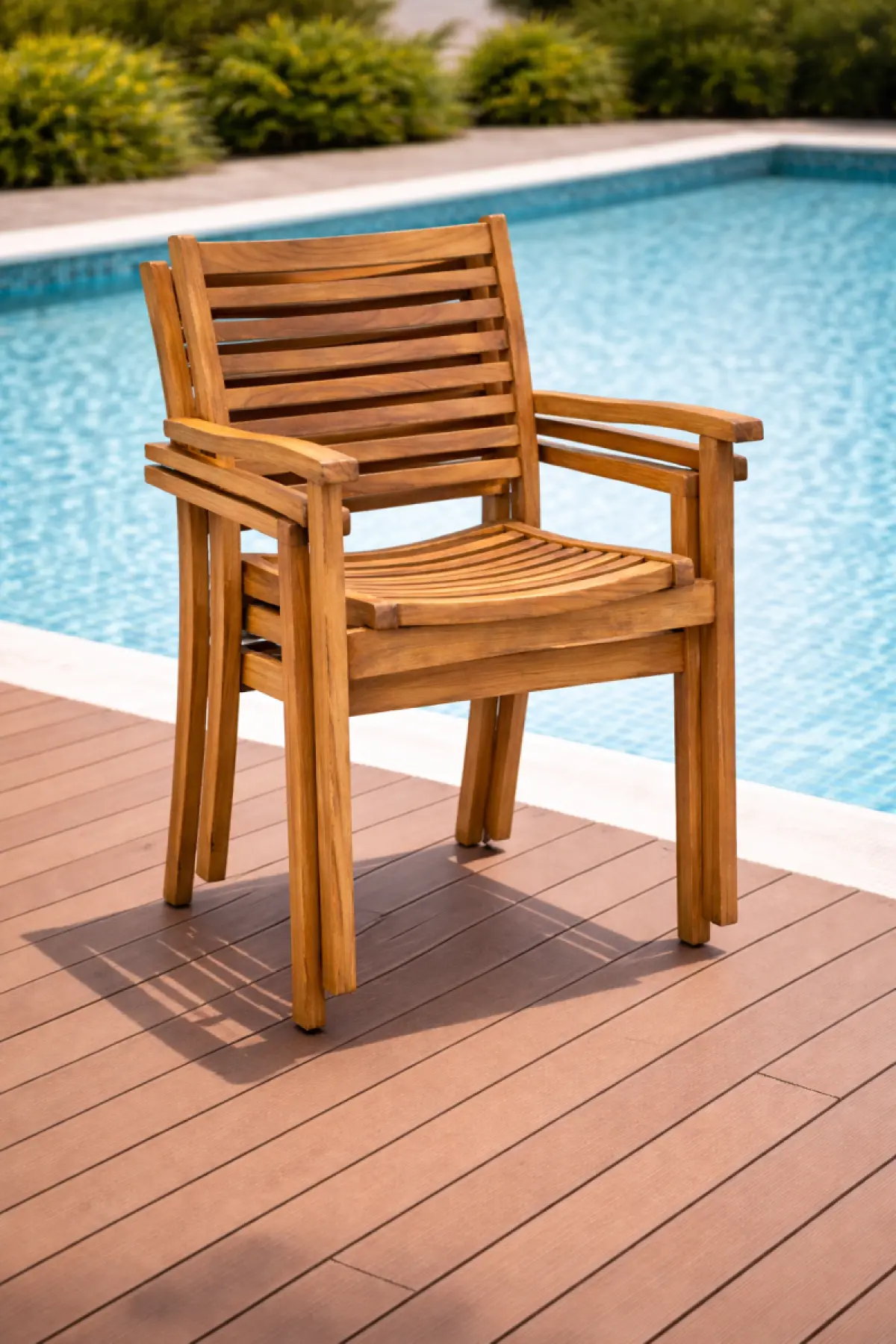 Garten-Stapelstuhl aus Teakholz Santa