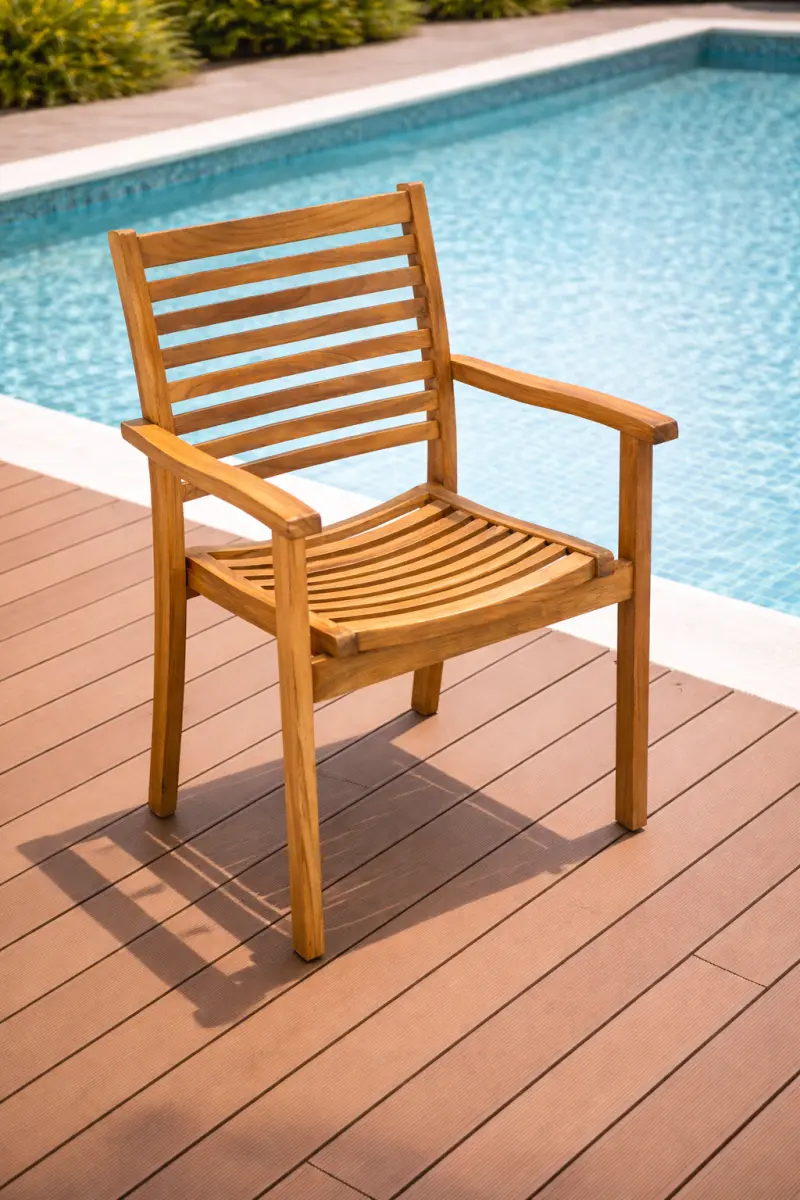 Garten-Stapelstuhl aus Teakholz Santa