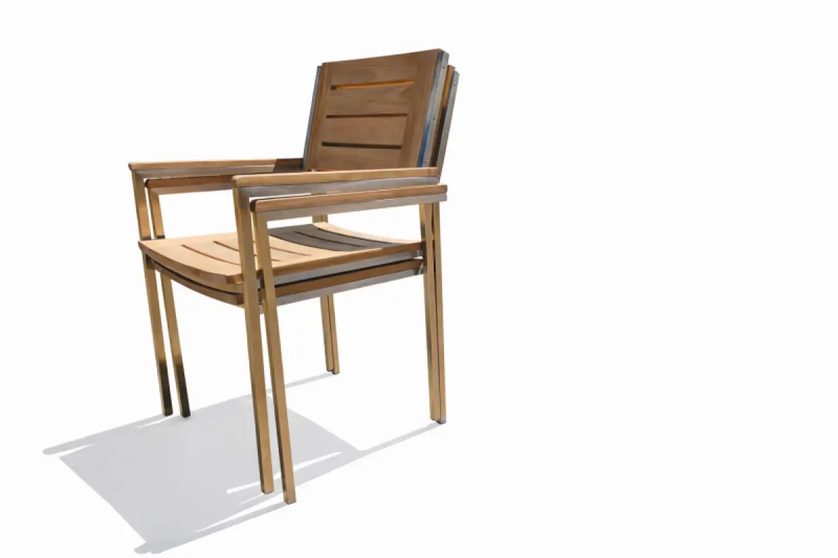 Garten-Stapelstuhl aus Teakholz Tokio
