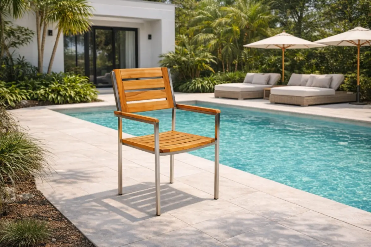 Garten-Stapelstuhl aus Teakholz Tokio