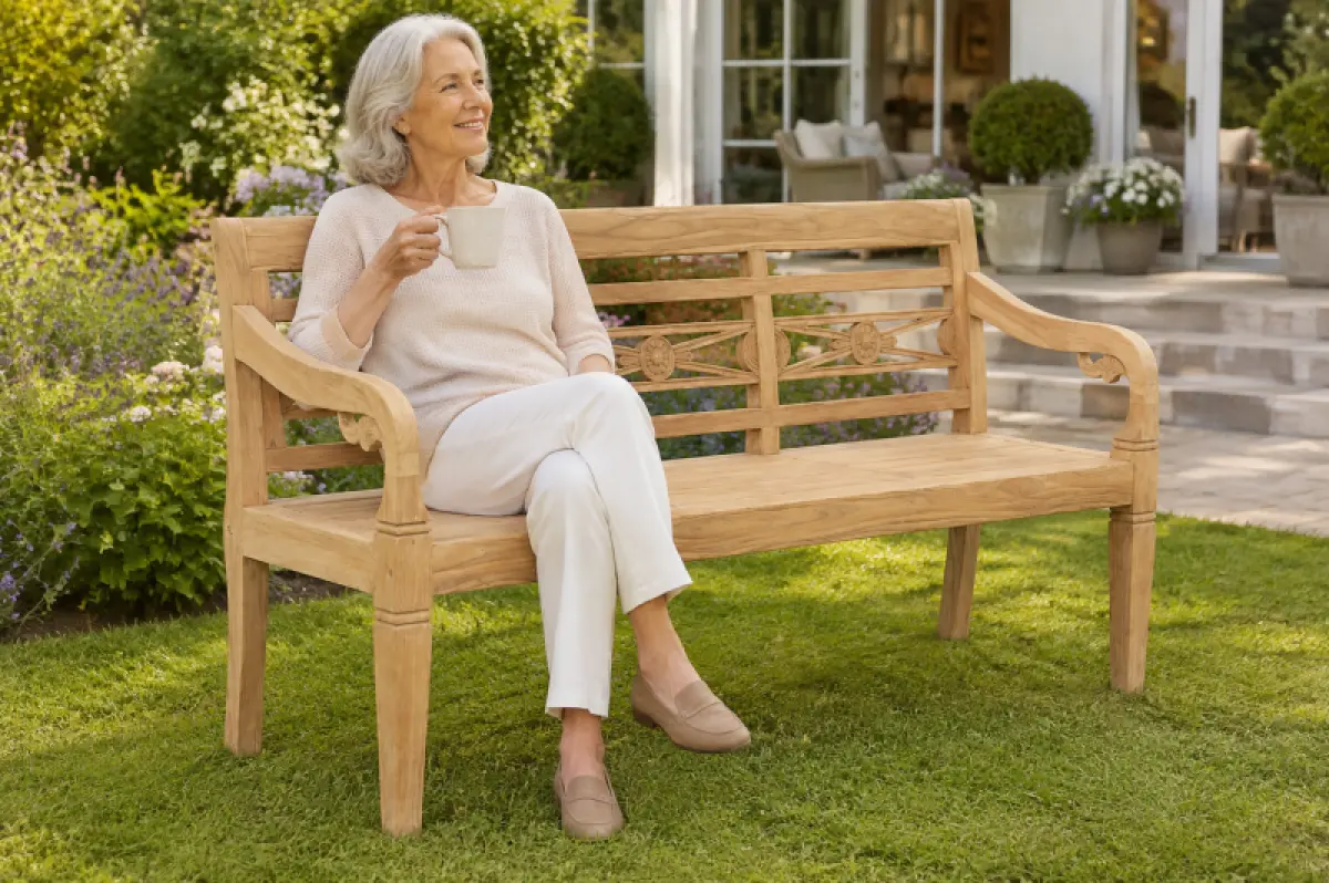 Gartenbank aus Teakholz Asya