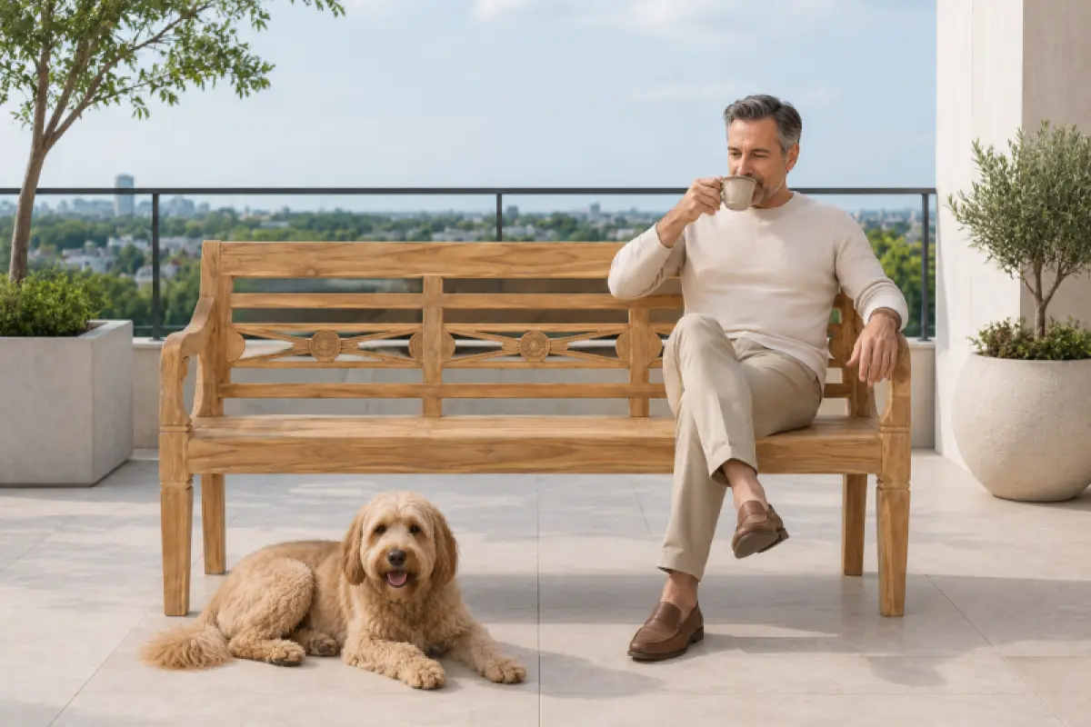 Gartenbank aus Teakholz Asya