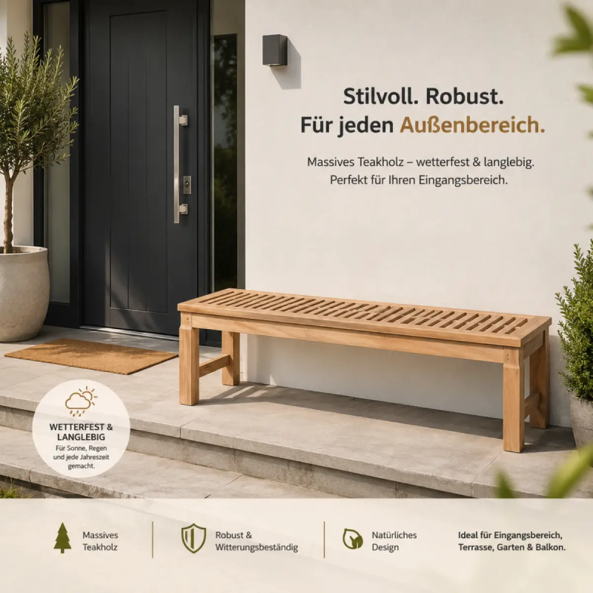 Gartenbank aus Teakholz Diran