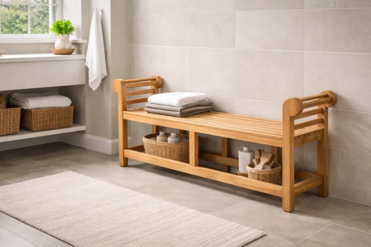 Gartenbank aus Teakholz Chester Ohne Rücken