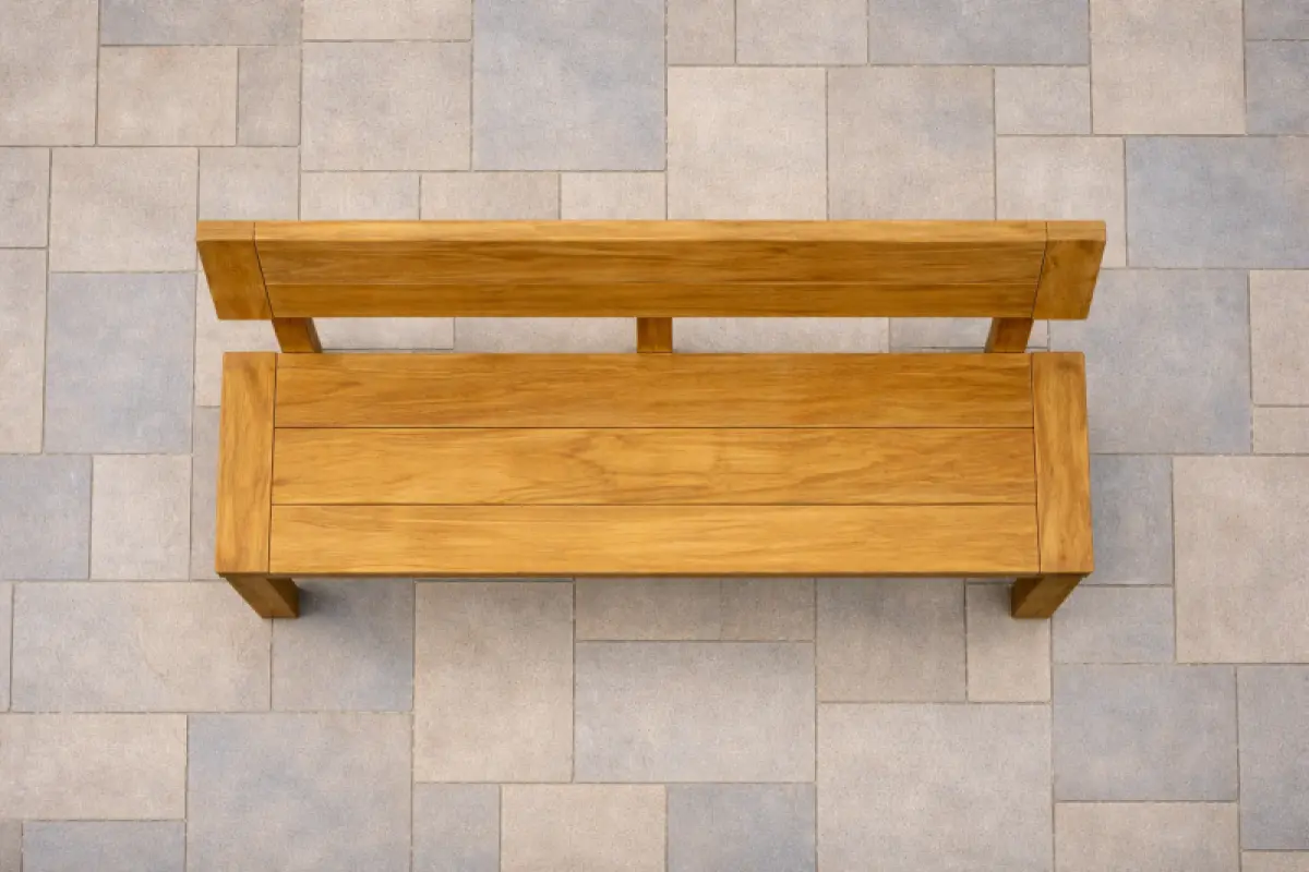 Gartenbank aus Teakholz Mamba mit Rückenlehne