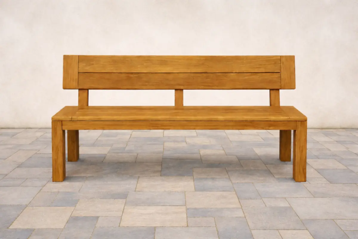 Gartenbank aus Teakholz Mamba mit Rückenlehne