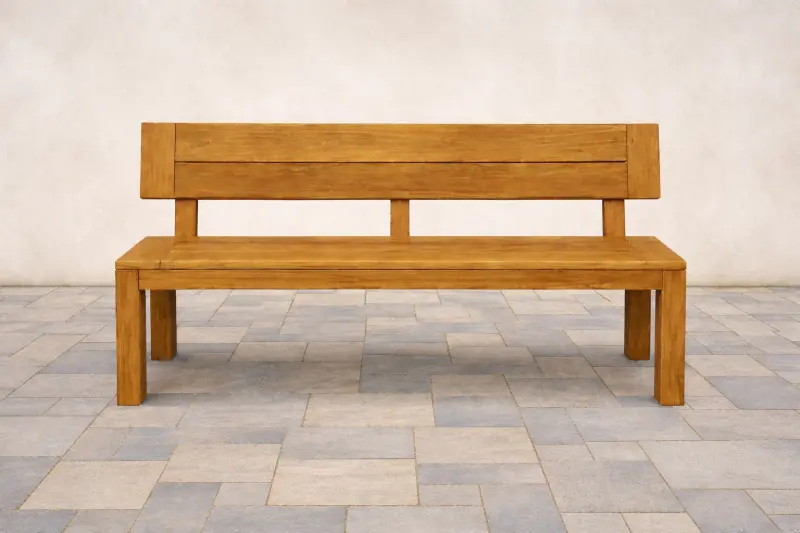 Gartenbank aus Teakholz Mamba mit Rückenlehne