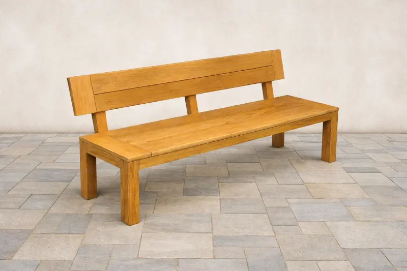 Gartenbank aus Teakholz Mamba mit Rückenlehne