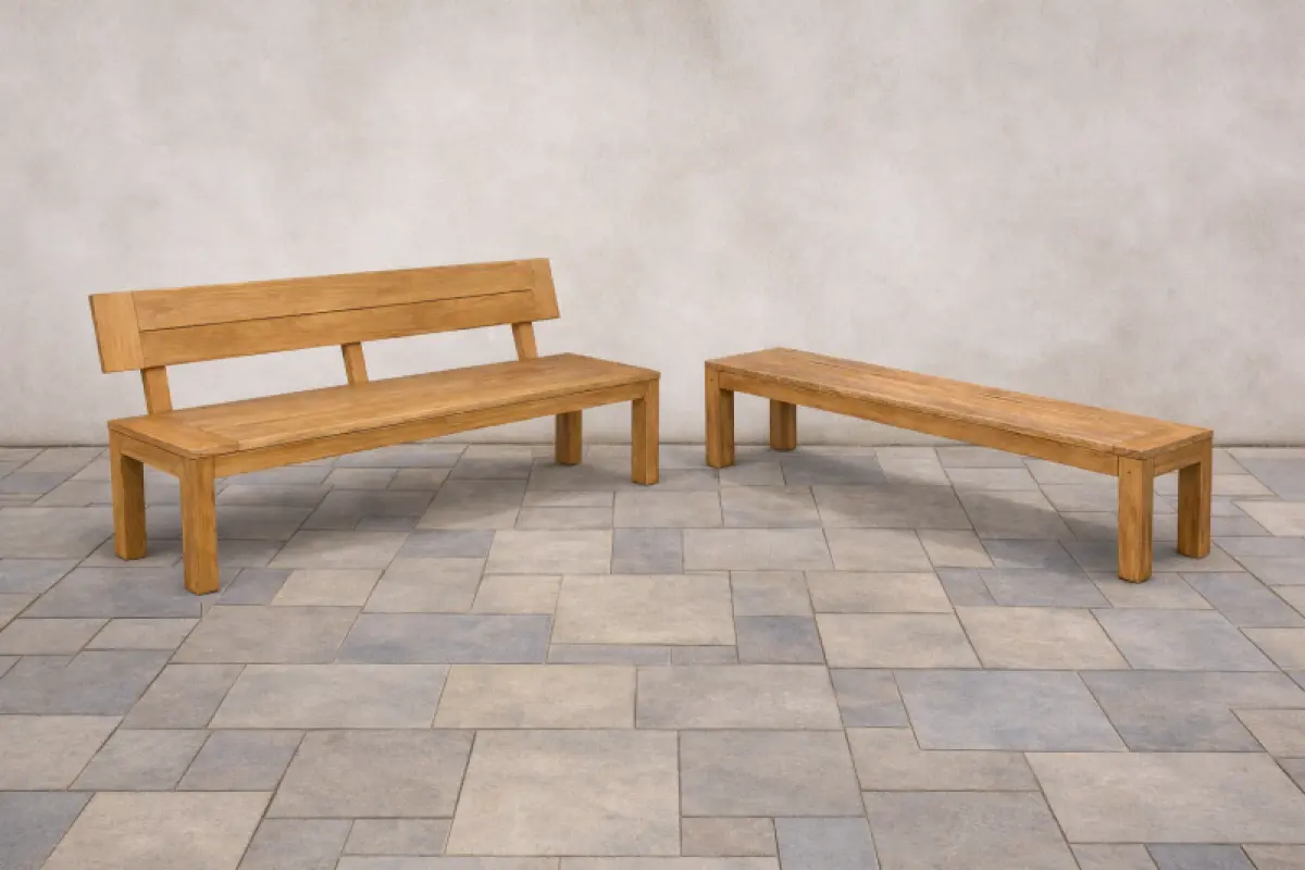 Gartenbank aus Teakholz Mamba ohne Rückenlehne