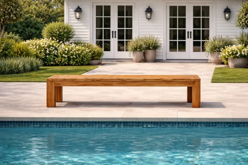 Gartenbank aus Teakholz Mamba ohne Rückenlehne
