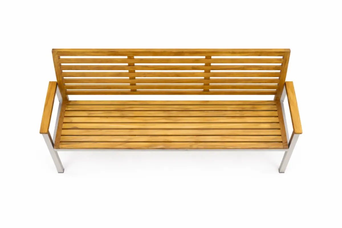 Gartenbank aus Teakholz Memory mit Armlehne 