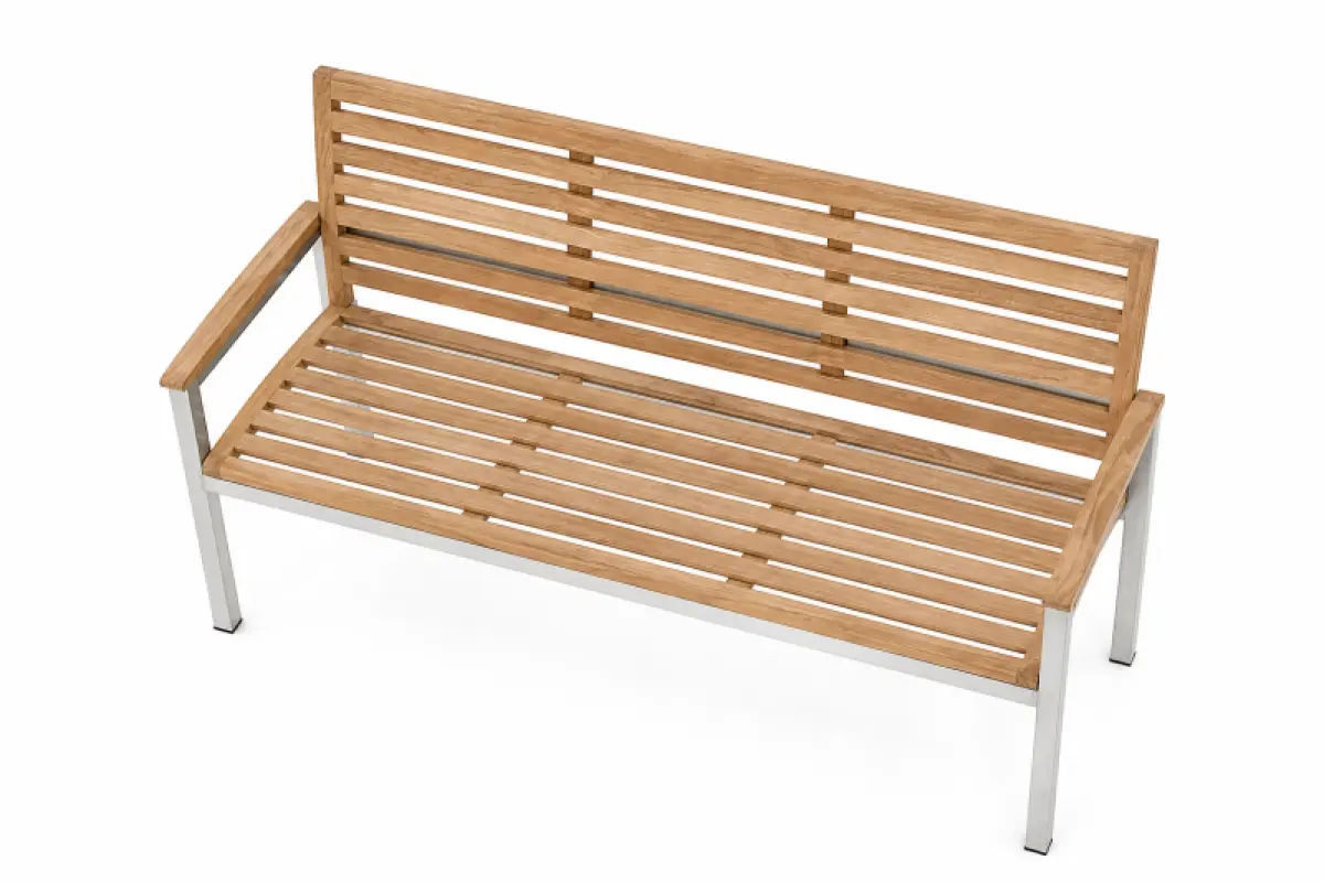 Gartenbank aus Teakholz Memory mit Armlehne 