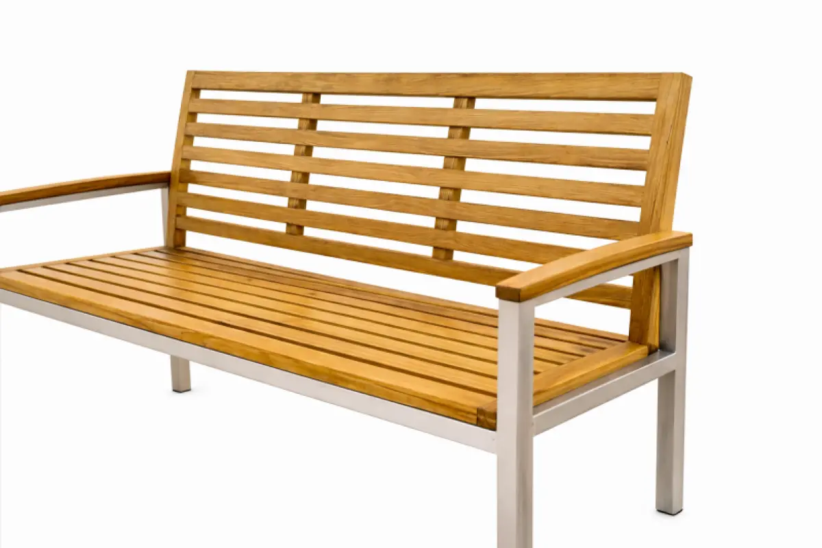 Gartenbank aus Teakholz Memory mit Armlehne 