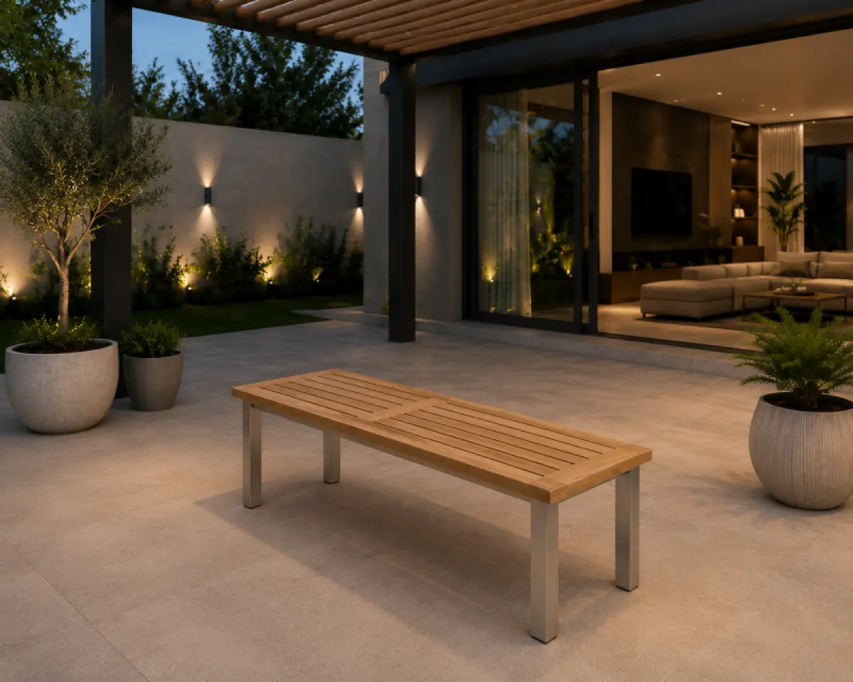 Gartenbank aus Teakholz Tokio ohne Rückenlehne 