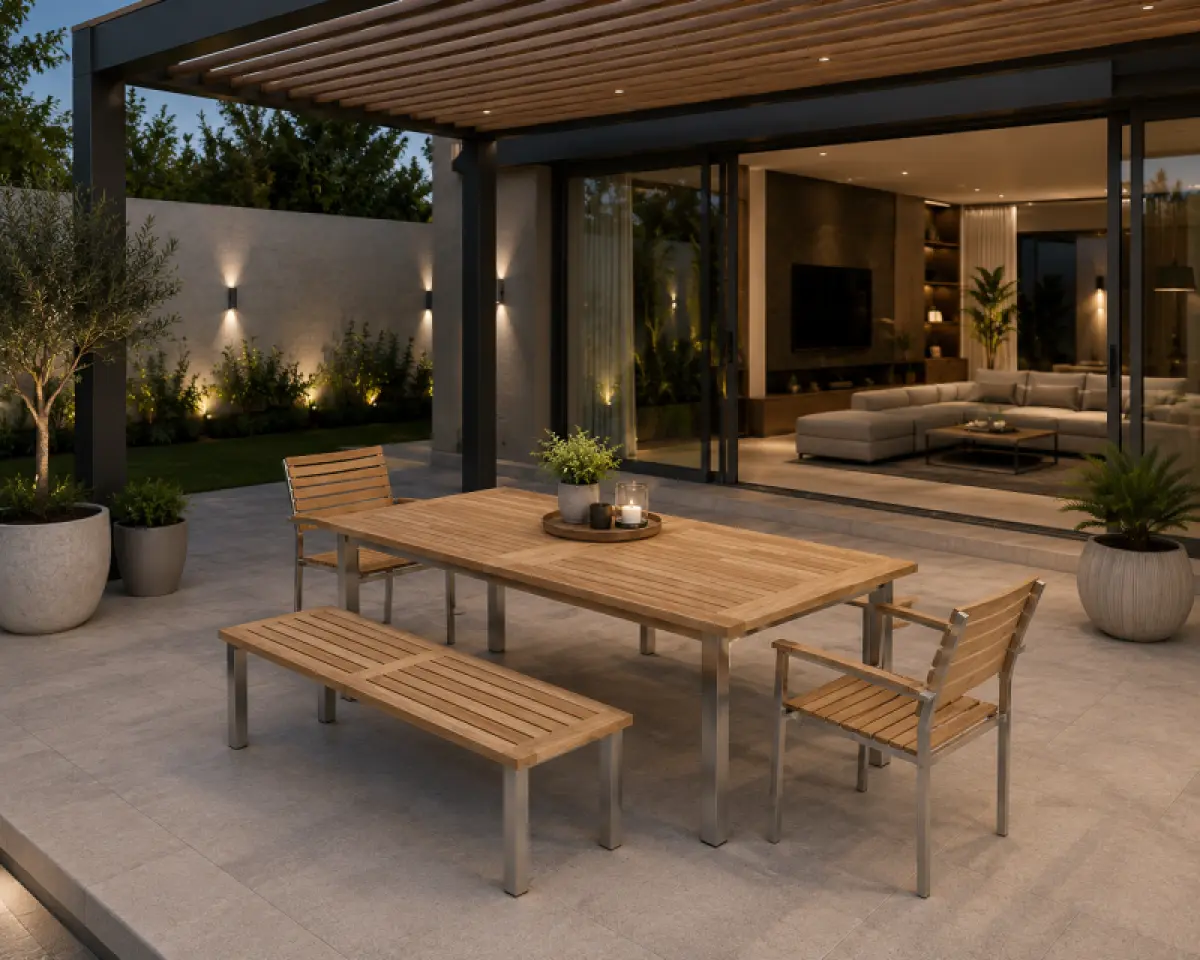 Gartenbank aus Teakholz Tokio ohne Rückenlehne 