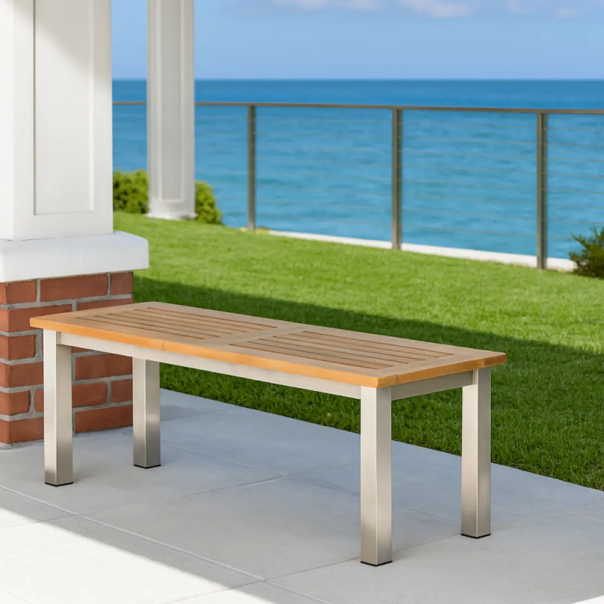 Gartenbank aus Teakholz Tokio ohne Rückenlehne 