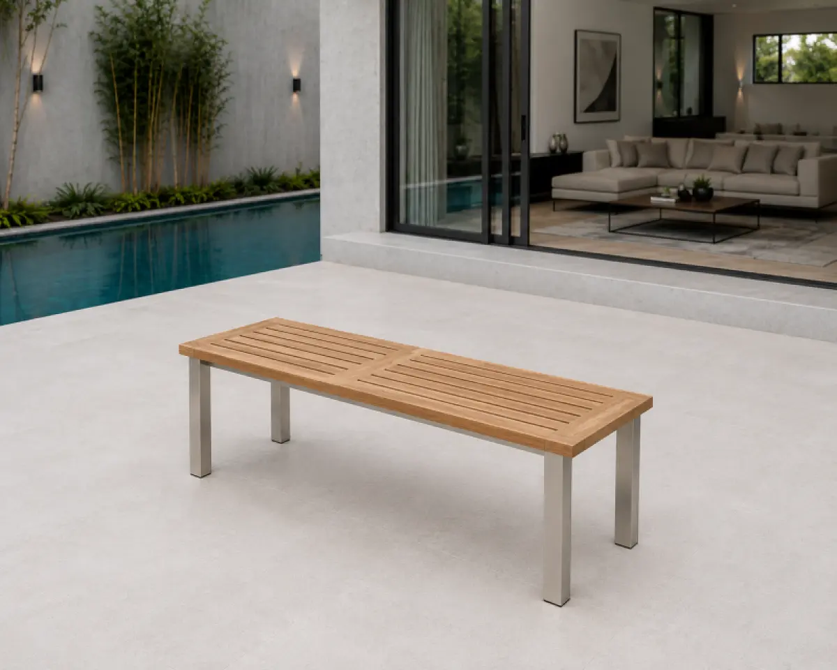 Gartenbank aus Teakholz Tokio ohne Rückenlehne 