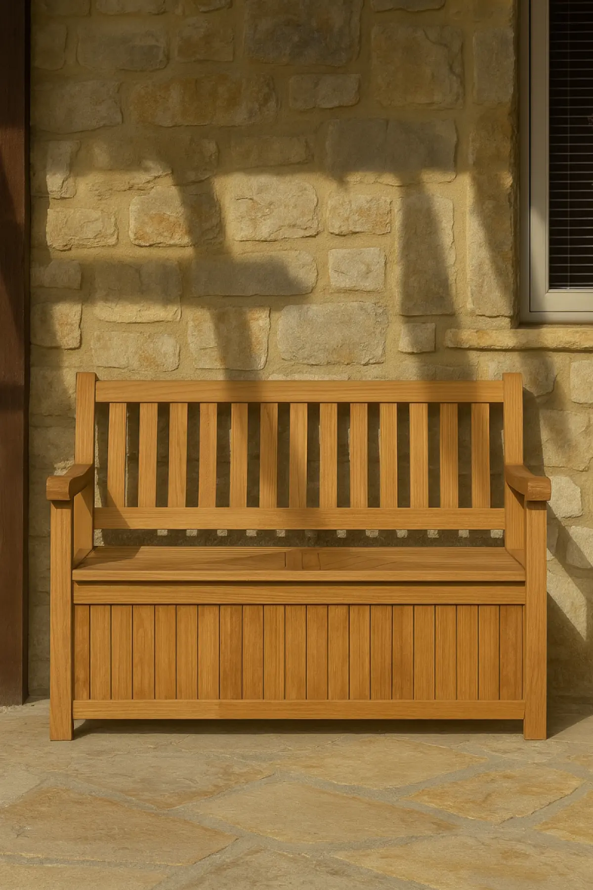 Truhenbank Toronto aus Teakholz 