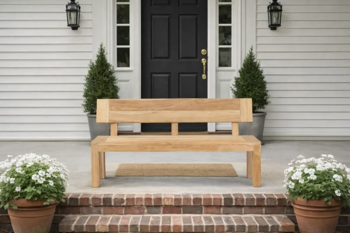 Gartenbank Mamba aus Teakholz mit Rückenlehne