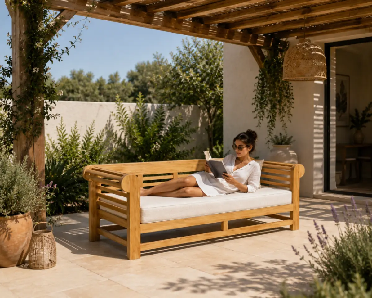 Gartensofa aus Teakholz- Daybed Kano