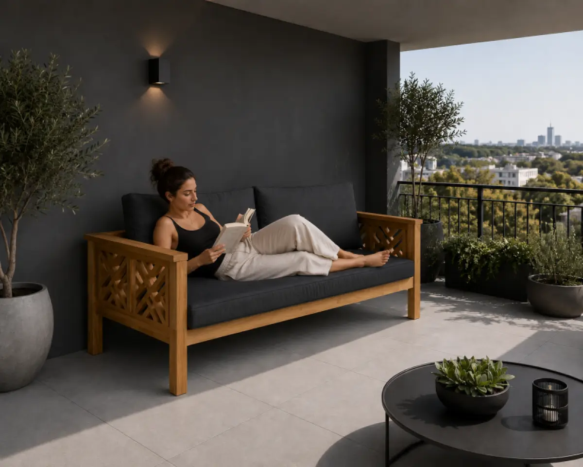 Gartensofa aus Teakholz- Daybed Turcano