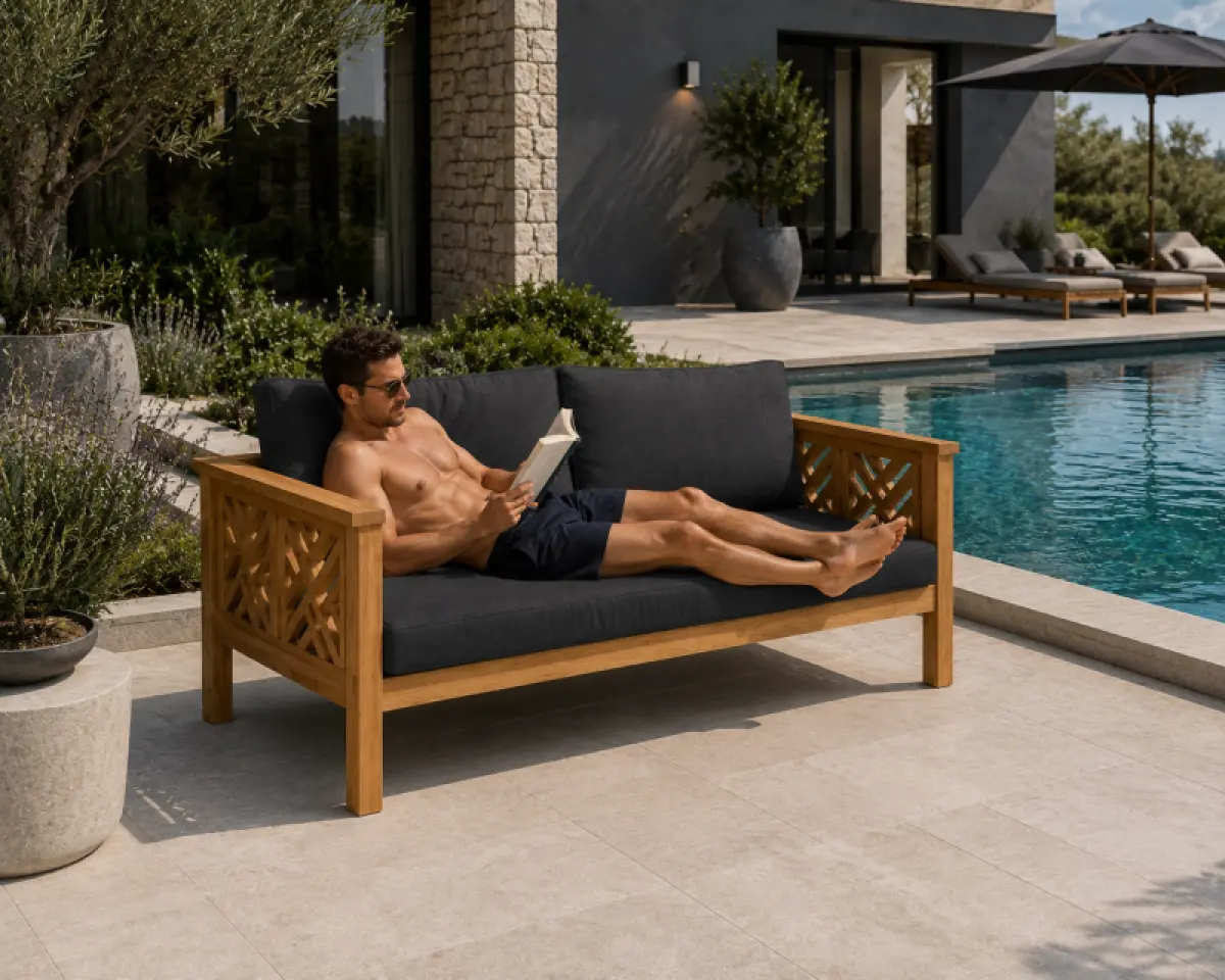 Gartensofa aus Teakholz- Daybed Turcano