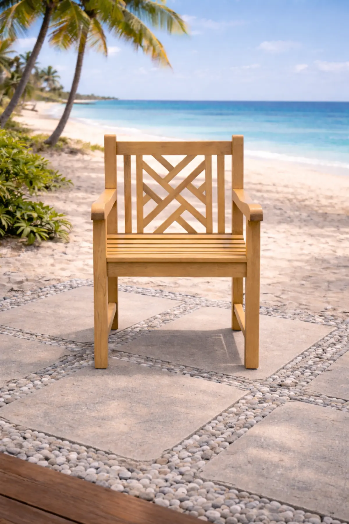 Gartenstuhl aus Teakholz Turcano ohne Armlehne