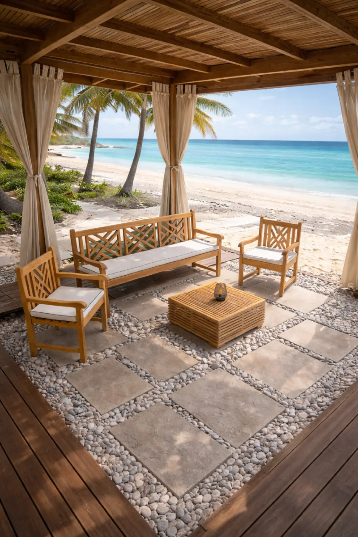 Gartenstuhl aus Teakholz Turcano ohne Armlehne