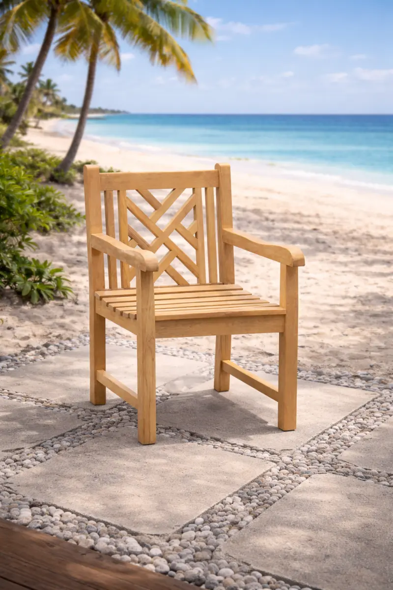 Gartenstuhl aus Teakholz Turcano ohne Armlehne