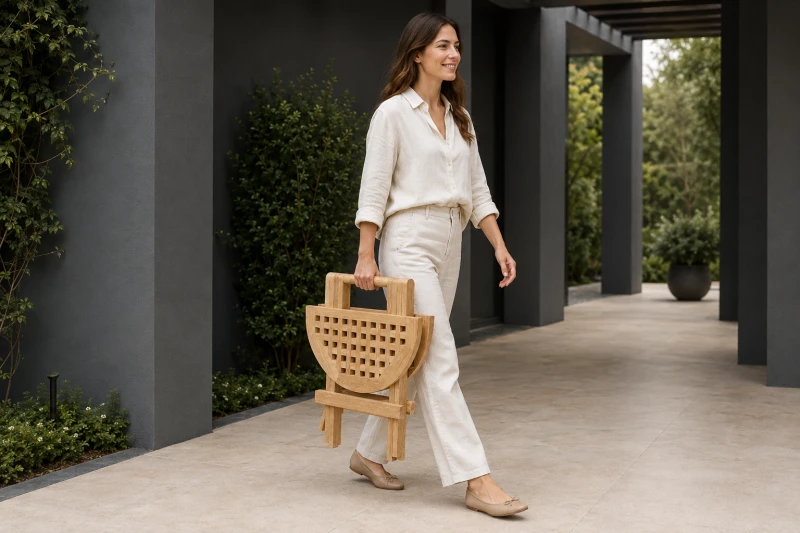 Klappbarer Beistelltisch Kare Rund
