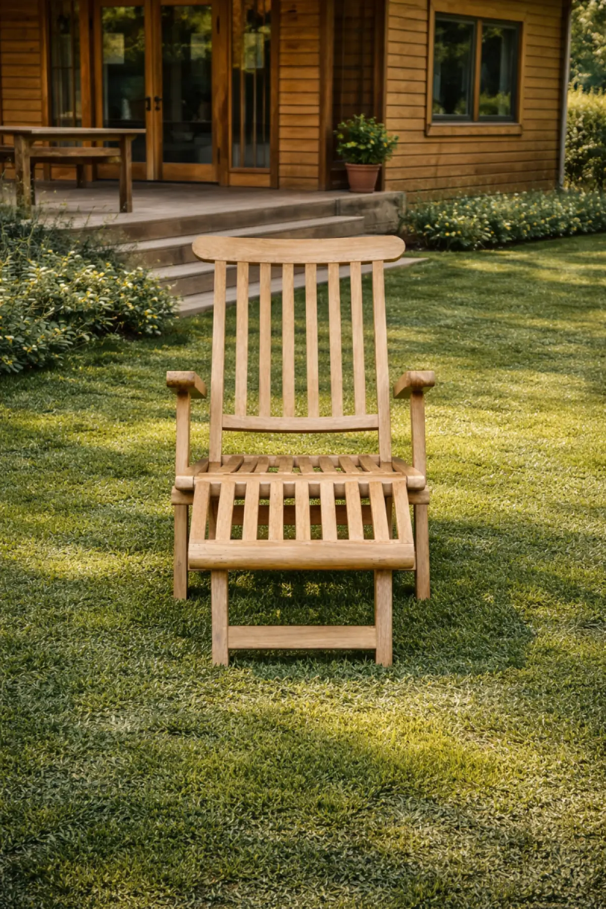 Klappbarer Liegestuhl  aus Teakholz Rossi