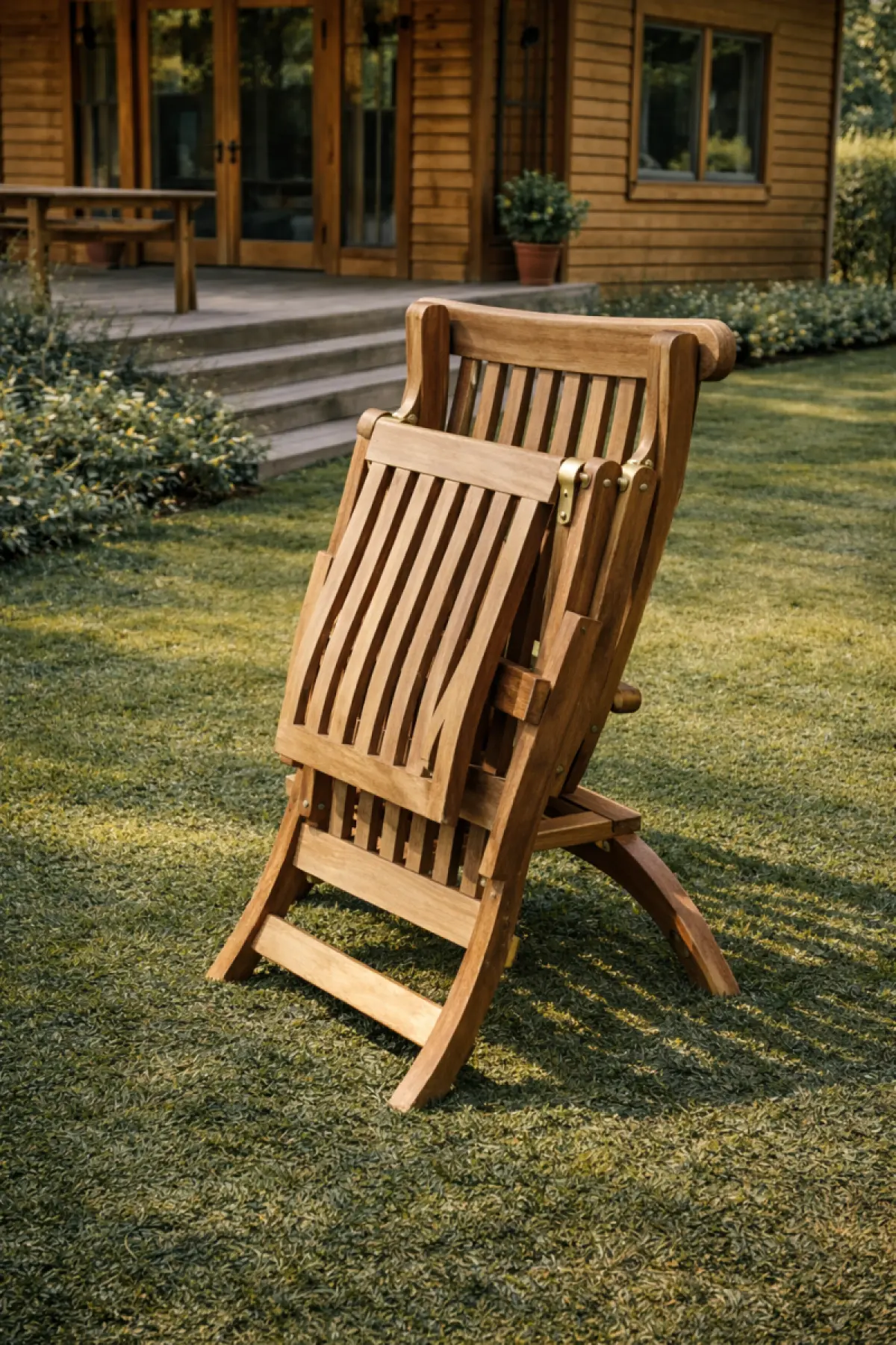 Klappbarer Liegestuhl  aus Teakholz Rossi