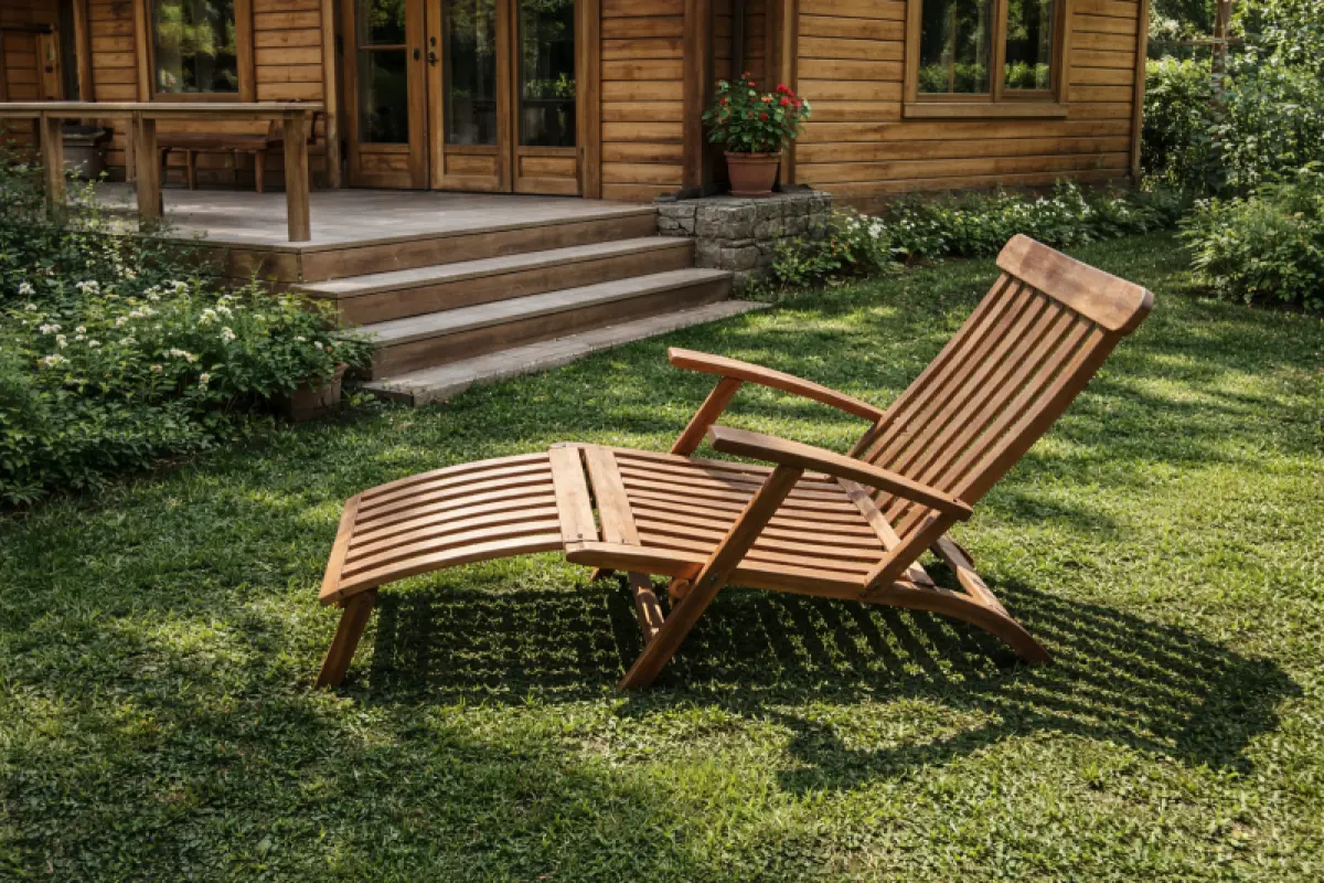 Klappbarer Liegestuhl  aus Teakholz Rossi