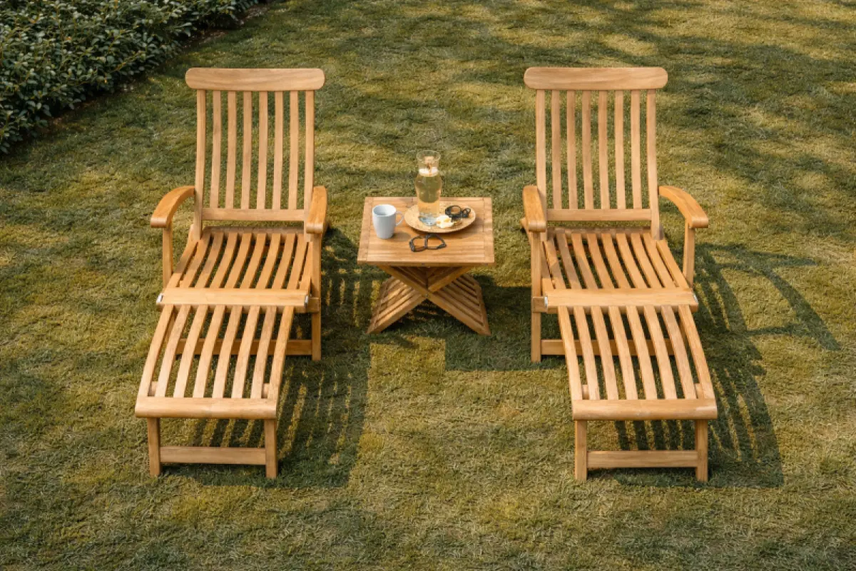 Klappbarer Liegestuhl  aus Teakholz Rossi