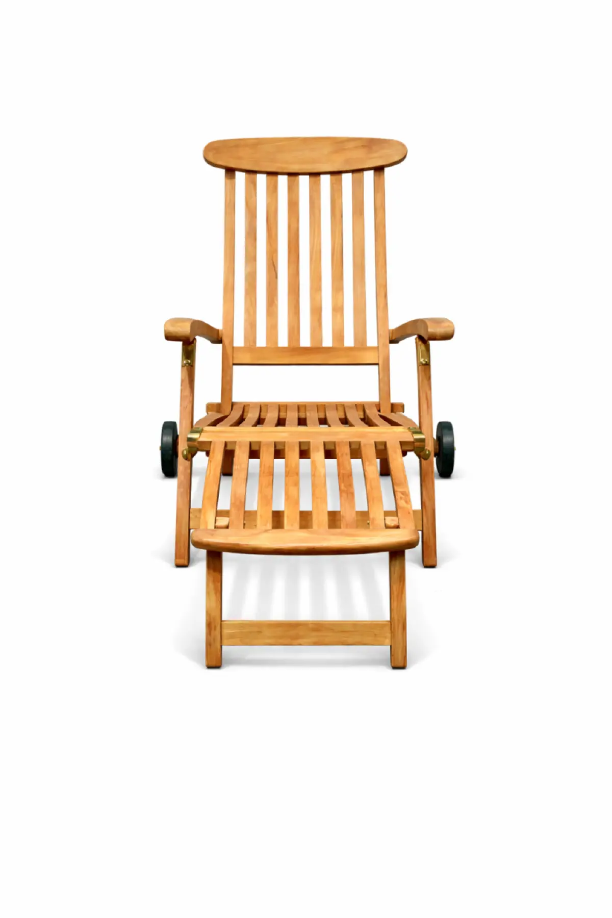 Klappbarer Liegestuhl aus Teakholz Rossi mit Räder