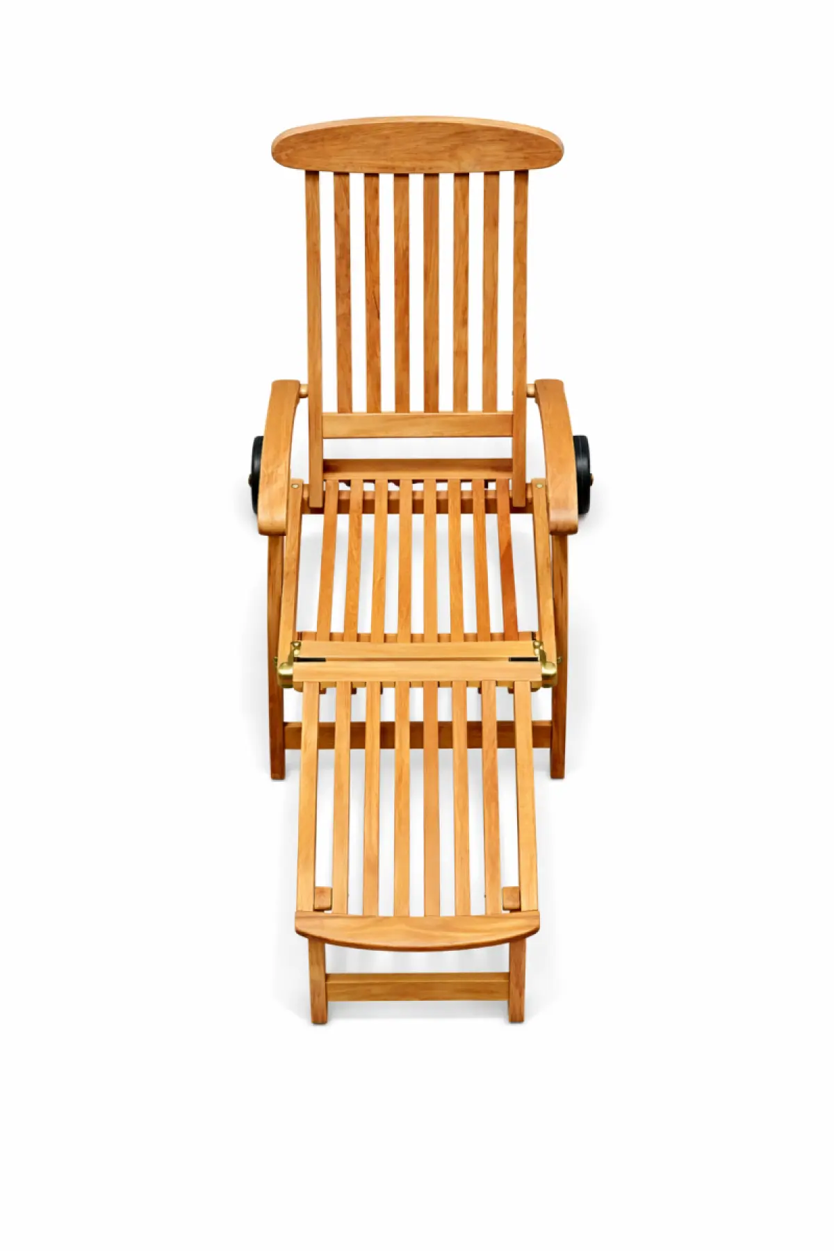 Klappbarer Liegestuhl aus Teakholz Rossi mit Räder